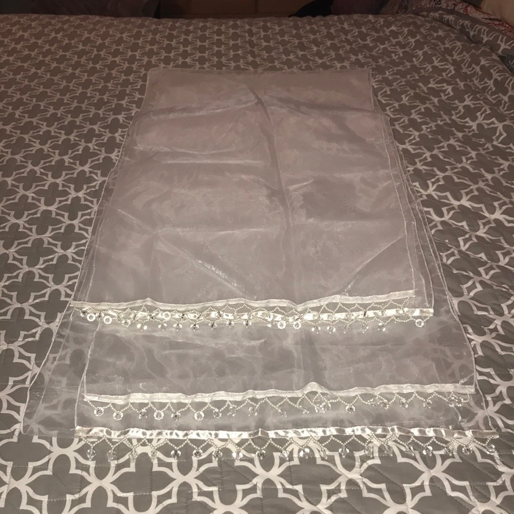 Pair of Two Shimmering Organza Table Runners